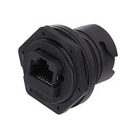 Đầu nối mô-đun RJ, ODVA, nhựa, 1.5A, Cat 5e, hình tròn, khóa 3 điểm, jack 180° (ngang), ổ cắm, IP67 khi kết nối Amphenol LTW ROP-5SDFFH-TCM7001