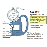 Đồng hồ đo độ dày vật liệu kiểu cơ TECLOCK SM-1201 (10mm / 0.001mm)