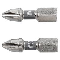 Bộ 2 mũi vít 4 cạnh phủ Niken YATO YT-78001 (PH2x25mm, 1/4")