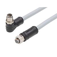 Cáp Cảm Biến / Cáp Bộ Chuyển Động Dây Đôi Đầu M12 5 Chân Đực Sang Cái (90) 14 AWG Màu Xám Dài 5.0m Molex 1205010120