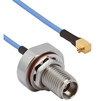 Amphenol SV Microwave FRSMPS-047-FB292-060 RF Cable Assemblies SMPS R/A F 2.92mm BKHD F 6"Cable