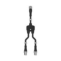 Cáp cảm biến / Cáp chấp hành bộ chia đầu nối M12 cái sang đầu nối M12 đực và M12 đực; 5 chân, không chống nhiễu, IP68, AWG 22; Dây PVC màu đen, đầu nối thẳng; Dây chính: 0,3 m; Nhánh: 0,3 m Banner Engineering CSB-M1251FM1251M