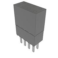 Dải ổ cắm nâng cao kiểu xuyên qua xếp tầng 0.100 inch Samtec ESW-104-23-L-D-LL