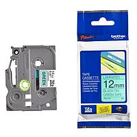 Nhãn in BROTHER TZE-731 chữ đen nền xanh lá cây 12mm