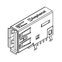 Đầu nối USB Type A USB 3.1 GEN2 STD A RECP UPRIGHT DIP Amphenol Commercial Products GSB4116343HR
