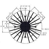 Wakefield Thermal 19754-M-AB W/ANO LED用ラジアルフィンヒートシンク、7.5インチフィン、ブラックアルマイト処理