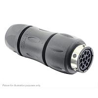 Đầu nối thẳng, có ốc cáp lưng, cho 12 chân cái, chuẩn IP68/69K Eaton Souriau-Sunbank UTGX1JC1492S