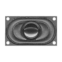 Same Sky (formerly CUI Devices) GC0351P-3 Micro speaker, 35  x  16 mm, 7.4 mm deep, cloth, Nd-Fe-B, 1 W, 4 ohm, 630 Hz, solder eyelets