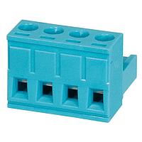 Same Sky (formerly CUI Devices) TBP01P1-508-04BE Plugs Terminal block, pluggable, 5.08 , plug, 4 pole, slotted screw, blue