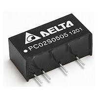 Delta Electronics, Inc. PC02D0505A 絶縁型DC/DCコンバーター、±5V出力、1W
