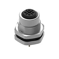 Wurth Elektronik 643260100604 Receptacles WRCIRC M12  Screw  Coding A  Panel PCB  Metal Straight with Panel Nut PG9  Female connector, polarity 4