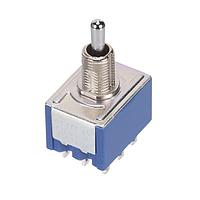Nidec Components 8J3021-Z 高信頼性ミニチュアトグルスイッチ 3PDT、ON-OFF-ON、6.8mmトグル、1/4"-40ねじ付きブッシング、はんだラグ端子、6A @ 125V AC