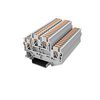 Amphenol Anytek APTD252SDGY00G DIN Rail Terminal Block APT 2.5mm2/2*2 Feed-through terminal blockDouble layer , 1in-1out/each layer  Grey