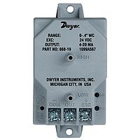 Dwyer 668-5 Cost-Effective HVAC Differential Pressure Transmitter, ± 1% Accuracy, Compact (Differential, 5 inH₂O, Barbed Fitting, 3/16 in)
