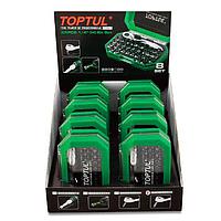 TOPTUL GACW3504S 8 SETS 1/4 inch Hex Drive Mini Ratchet Bit Set W/Display Box