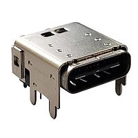 Ổ cắm USB C 4.0, R/A SMT, 24 chân, CH 1.5mm, IPX8 Adam Tech USB-C40-S-RA-CS67-SMT-WP-BK-30-TR