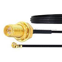Fairview  FMCA1018 RP SMA Female Bulkhead to UMCX 2.5 Plug Cable 1.37mm Coax and RoHS Compliant