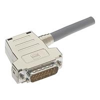 Vỏ bảo vệ D-Sub Vỏ nhựa mạ kim loại D-Sub 15 chân, lối vào trên và bên, có vít khóa ngắn M3 HARTING 09670150464
