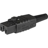 Phích cắm GC21 Connector có thể đấu lại dây 2.6kW 400V DC Màu đen, Nhựa sinh học Schurter 3-142-747