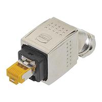 Đầu nối bên cáp Modular Han PushPull RJ45 Cat6, kim loại, IDC, (vào trên góc) - cho cáp 6.5-9.5mm HARTING 09352250403