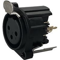 Đầu nối 3 chân XLR, cái, dọc, gắn bảng mạch in, chân nối đất riêng Io Audio Technologies IO-XLR3-F-EV