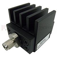 Fairview SA4S25-30 30 dB Fixed Attenuator SMA Male To SMA Female Up To 4 GHz Rated To 25 Watts With Black Aluminum Heatsink Body