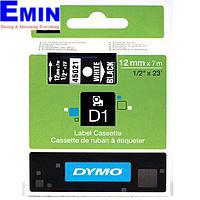 DYMO 63020707 Labelmanager D1 화이트 / 블랙 테이프 (12mm x 7m)