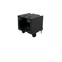 Adam Tech MTJ-88ARX1-LH Modular RJ45 MODULAR JACK, DIP, SIDE ENT