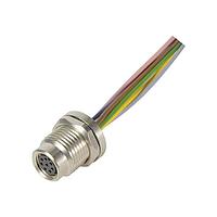 HARTING 21023532800 Sensor Cables / Actuator Cables M8 A-code 8pin Panel Receptacle female to flying leads, rear mount, 0.2m