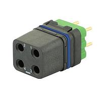 Eaton Souriau-Sunbank 8MQ2M0412UBES Modular Connectors - Push Pull MQuick module, sealed, with female straight PCB contacts, delivered with cap