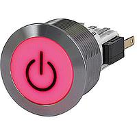 Schurter 3-145-781 プッシュボタンスイッチ MSMII-22 スイッチ、モーメンタリースイッチ、NO/NC SPDT、100mA スイッチング電流、表面照明 赤