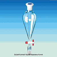 SciLab SL.Fun2623 깔때기, 관절 분리형, PTFE 플러그 포함, 24/40 콘, 250ml, H290mm, 29/32 PP 마개
