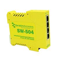 Brainboxes SW-504-X100M Unmanaged Ethernet Switches Industrial 4 port Ethernet switch (Pack of 100 products No CD and no manual)