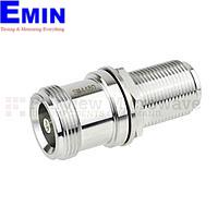 Fairview Microwave  SM4480 Bulkhead 4.1/9.5 Mini DIN Female to N Female Adapter (6 Ghz, IP67 UnMated)