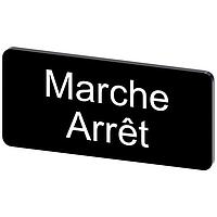 SIEMENS 3SU19000AC160GU0 Labeling Plate, Marche Arret INSCR. LABEL,BLK 12.5X27MM, ARRET-MARCHE