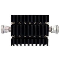 Fairview SA6DFDF100W-40 40 dB Fixed Attenuator 7/16 Female To 7/16 Female Directional Up To 6 GHz Rated To 100 Watts With Black Aluminum Heatsink Body