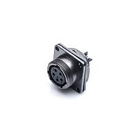 Amphenol LTW HB20-04PMFS-SN8001 Circular Metric Connectors Heavy Duty Shielded Sensor Connector, M20, Metal, 10A, 04 pins, Male Connector, Female Contact, Square, M20*1.0, Screw Thread, Solder, Receptacle, Rear Fastened, Panel Thickness 5, IP68