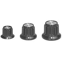 Núm vặn trụ có váy, núm điều khiển có gân, vòng chỉ báo trắng - váy APEM MPKA50B1/4