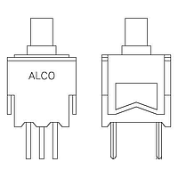 Công Tắc Nhấn DPDT 0.120" Đen T/H Công Tắc Nhấn P&B APA2RGPC04