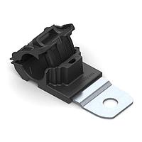 HellermannTyton 151-01950 Ratchet Clamp Ratchet P-Clamp, 0.52 - 0.77" Bundle Dia, 180 Medium, 0.51" Hole Dia, PA66HIRHSUV/SS304, Black, 200/ctn