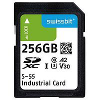 Thẻ SD Công Nghiệp SD, S-55, 256 GB, 3D TLC Flash, -25°C đến +85°C Swissbit SFSD256GL1AM1MT-E-7G-211-STD