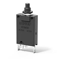 Cầu dao nhiệt đơn cực với nút nhấn để đặt lại, không gây nhầm lẫn, cơ chế ngắt tự do, hành động bật nhanh (Loại R TO CBE theo EN 60934). Có tiếp điểm phụ (1 x N/C; 1 x N/O) tiêu chuẩn. Tùy chọn bao gồm thêm tiếp điểm không bảo vệ E-T-A Circuit Breakers 2-6400-IG1-P10-SI-12A