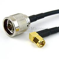 Fairview FMC0104058LF N Male to RA SMA Male Cable RG-58 Coax and RoHS Compliant