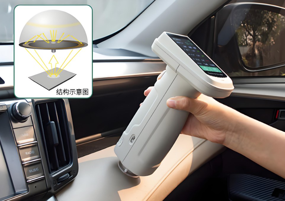 Portable spectrophotometer for automotive interior color control