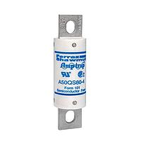 Cầu Chì Tốc Độ Cao, Tác Động Nhanh, Không Có Chỉ Báo Cháy, Lắp Vít, 200kA AC, 87kA DC, 500VAC/DC, 80A Mersen A50QS80-4