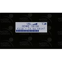 Bộ Chèn PC Bay, Ký Tự LCD Màu Xanh Lam Nhạt, Văn Bản Màu Trắng/Xanh Đậm, Không Phím, Có Giá Đỡ Màu Đen Matrix Orbital BLC2041-BK-USB-GW