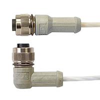 OMEGA M12CM-T24SSPC-RF-5 M12 Cable, 4 pin, High Temp, Vibe Resistant, RTD, Thermistor (Stripped Leads, M12 right angled 4 pin Female, RTD, RTD, PTFE)