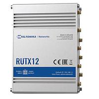 Teltonika RUTX12000000 라우터 4G/3G/2G/LTE, 2 x LTE CAT6, 셀룰러 라우터, 2 x SIM, WiFi 5 GHz 및 2.4 GHz, 5 x 이더넷, GNSS (GPS), 블루투스 LE, USB. 지역: 유럽, 중동, 아프리카, 호주, APAC, 브라질, 말레이시아. 유럽 전원 공급 장치.