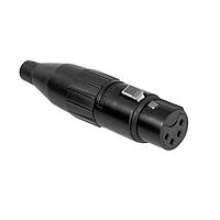 Amphenol Audio AC4FB-AU ຕົວເຊື່ອມສາຍສະເພາະ 4 ໂພນ XLR ຕົວເຊື່ອມສາຍສະເພາະຍິງ ປົກກະຕິດດ້ວຍທອງ ຕິດຕໍ່ດ້ວຍການຂະດັດ ສີດຳ