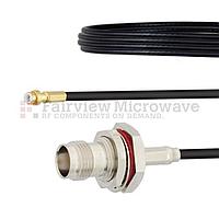 Fairview FMCA1442 Snap-On MMBX Plug to TNC Female Bulkhead Cable RG174 Coax